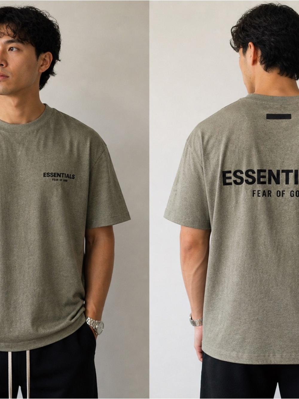 Essentials Men's Grey Logo Short Sleeve Tee